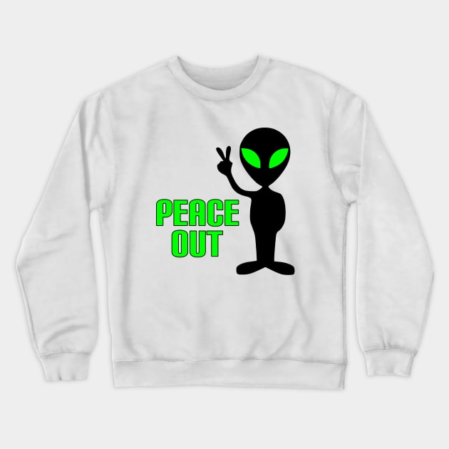 Peace Out Alien Crewneck Sweatshirt by imphavok